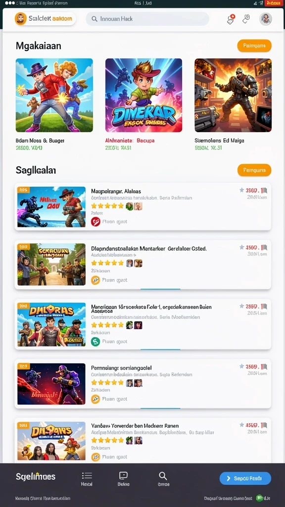 Berbagai mode permainan yang menarik.