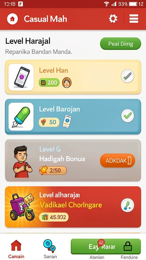 Fitur permainan yang beragam dan mengasyikkan.