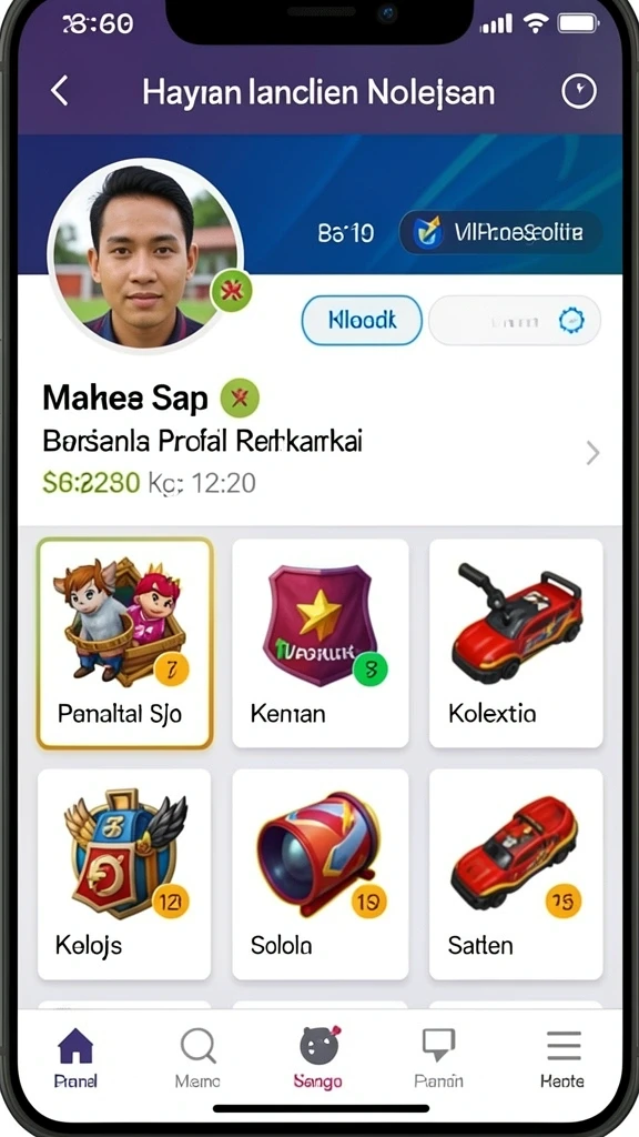 Fitur sosial untuk berinteraksi dengan pemain lain.