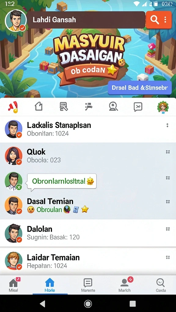 Fitur misi harian yang mengasyikkan.