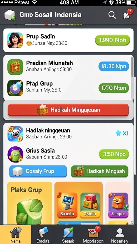 Tampilan grafis yang menarik dan penuh warna.